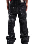BLACK CRY WAXED DENIM