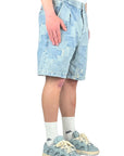 PATCH WORK DENIM SHORT BLUE