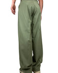 GREEN PANTS DOUBLE PINCES