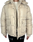 BEIGE NYLON PUFFER