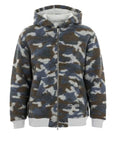 GREY CAMOUFLAGE WOOL HOODIE