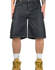 BLACK ZERO WASH CARGO SHORTS