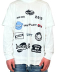 WHITE MULTI PRINT LONG SLEEVE TEE