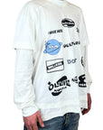 WHITE MULTI PRINT LONG SLEEVE TEE