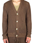 BROWN PERFORATED CARDIGAN