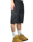 BLACK ZERO WASH CARGO SHORTS