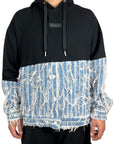 RIPPED DENIM HOODIE