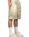 SHORTS BEIGE WAXED LEATHER