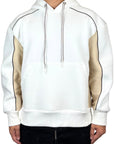 DOUBLE FABRIC WHITE HOODIE PROFILE