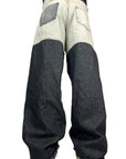 DOUBLE FABRIC AND WASH GREY BAGGY