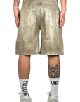 SHORTS BEIGE WAXED LEATHER