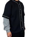 BLACK PLUSH BASEBALL JERSEY
