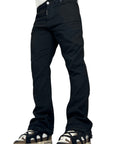 FLARE DENIM BLACK BREAKAGES