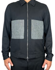 BLACK GREY VISCOSE JACKET