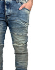 SANDBLASTED BIKER JEANS