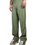 GREEN PANTS DOUBLE PINCES