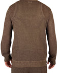 BROWN PERFORATED CARDIGAN