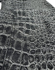 CROC TEXTURED WASHED DENIM JEANS