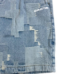 PATCH WORK DENIM SHORT BLUE