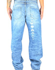 BLUE EMBROIDERED TRIBAL MOON BAGGY