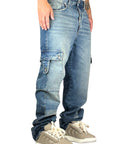 LASERIZED CARGO DENIM