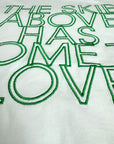 WHITE TEE EMBROIDERY GREEN