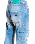 LIGHT WASH RIPPED BAGGY