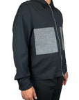 BLACK GREY VISCOSE JACKET