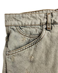 DOUBLE FABRIC AND WASH GREY BAGGY