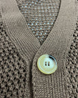 BROWN PERFORATED CARDIGAN
