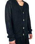 BLACK PERFORATED CARDIGAN