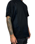 BLACK DOUBLE FABRIC TEE CUTS