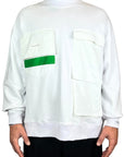 WHITE POCKETS CREWNECK