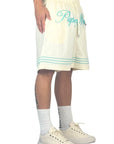CREAM SCRIPT SHORTS