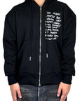BLACK HOODIE ZIP TOO MANY