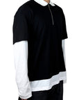 BLACK DOUBLE SLEEVED POLO RUTHLESS