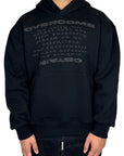 OVERCOME PRINT BLACK HOODIE