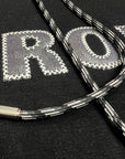 EMBROIDERY THROW BLACK HOODIE