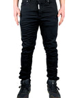 BLACK BIKER JEANS ZIPPERED