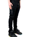 BLACK BIKER JEANS ZIPPERED