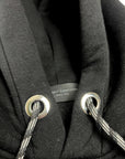 EMBROIDERY THROW BLACK HOODIE
