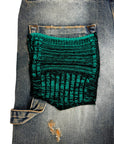 GREEN CHENILLE POCKET BAGGY