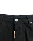 SKINNY BLACK DOUBLE ZIP PLEATED