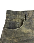 GREEN CAMOUFLAGE DENIM BAGGY