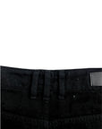 SKINNY BLACK DOUBLE ZIP PLEATED