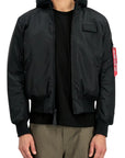 MA-1 ZIP HOOD BLACKPRINT SLIM BOMBER JACKET BLACK
