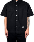 DOUBLE POCKET BLACK DENIM SHIRT