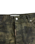 GREEN CAMOUFLAGE DENIM BAGGY