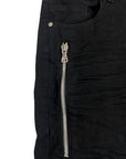 BLACK BIKER JEANS ZIPPERED