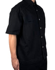 DOUBLE POCKET BLACK DENIM SHIRT